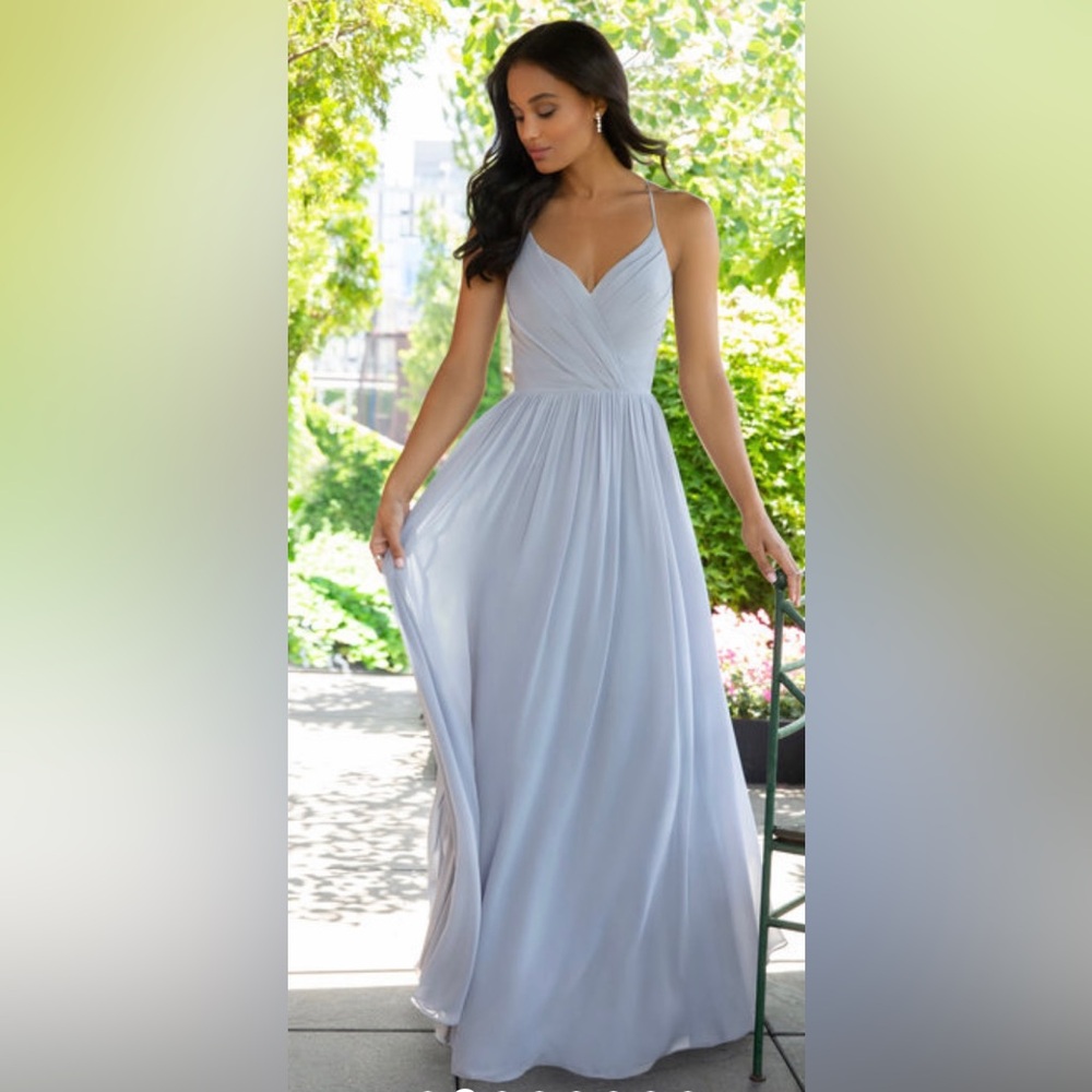 Hayley Paige Occasion Collection Bridesmaid Sky Blue Size 10 34B - Picture 1 of 5